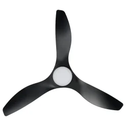 Eglo PORTSEA Ventilator met licht ABS zwart-mat / acryl melkkleurig H: 295 mm | Ø 1320 mm