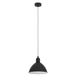 Eglo PRIDDY hanglamp staal zwart, wit H: 1100 mm | Ø 305 mm