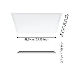 Eglo RABASSA rasterarmatuur aluminium wit / Kunststof wit H: 27 mm