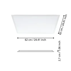 Eglo RABASSA rasterarmatuur aluminium wit / Kunststof wit H: 27 mm