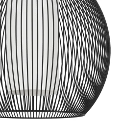 Eglo RAZONI 1 hanglamp staal zwart / staal, glas zwart, wit H: 1100 mm | Ø 325 mm