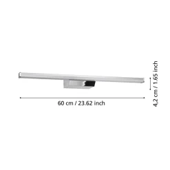 Eglo REGELLO-Z Spiegelarmaturen kunststof, aluminium chroom, zilver / Kunststof wit H: 40 mm