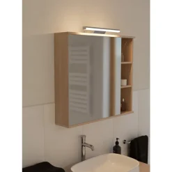 Eglo REGELLO-Z Spiegelarmaturen kunststof, aluminium chroom, zilver / Kunststof wit H: 40 mm