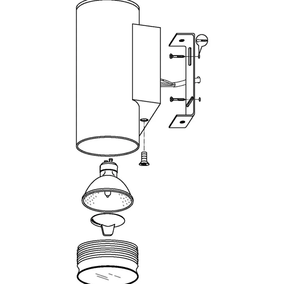 Eglo RIGA Wandlamp staal verzinkt wit H: 200 mm