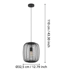 Eglo RINHOU PENDEL 1xE27 ZWART