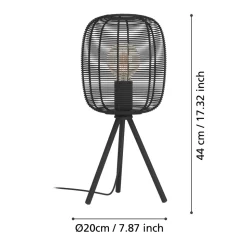 Eglo RINROE Tafellampen staal zwart H: 440 mm | Ø 200 mm