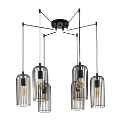 Eglo ROCCAMENA hanglamp staal zwart, koper H: 1300 mm