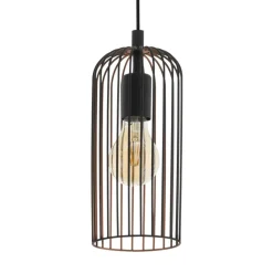 Eglo ROCCAMENA hanglamp staal zwart, koper H: 1300 mm