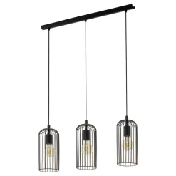 Eglo ROCCAMENA hanglamp staal zwart, koper H: 1100 mm