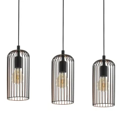 Eglo ROCCAMENA hanglamp staal zwart, koper H: 1100 mm