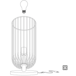 Eglo ROCCAMENA Tafellampen staal zwart, koper H: 310 mm | Ø 130 mm