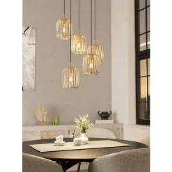 Eglo ROMAZZINA hanglamp staal zandkleuren H: 2000 mm | Ø 500 mm