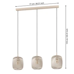 Eglo ROMAZZINA hanglamp staal zandkleuren H: 1100 mm