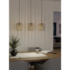 Eglo ROMAZZINA hanglamp staal zandkleuren H: 1100 mm