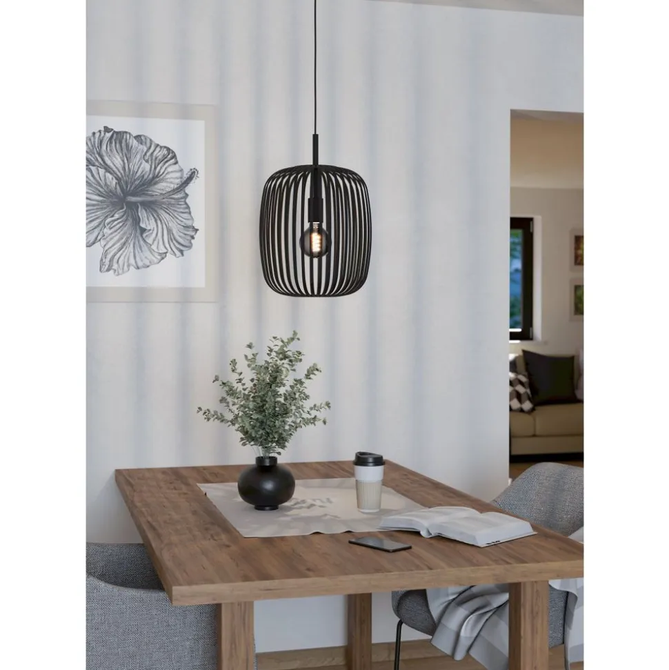 Eglo ROMAZZINA hanglamp staal zwart H: 1100 mm | Ø 325 mm