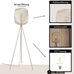 Eglo ROMAZZINA Staande lampen staal zandkleuren H: 1405 mm | Ø 325 mm