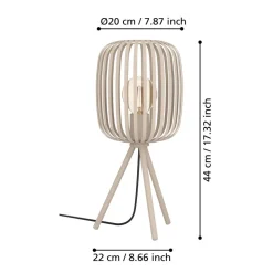 Eglo ROMAZZINA Tafellampen staal zandkleuren H: 435 mm | Ø 200 mm