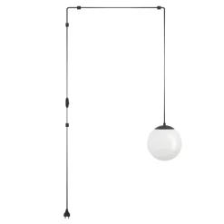 Eglo RONDO 3 hanglamp staal, kunststof zwart / glas opaal-mat wit H: 1420 mm