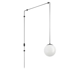 Eglo RONDO 3 hanglamp staal, kunststof zwart / glas opaal-mat wit H: 1420 mm