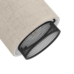 Eglo ROSLEY spot staal zwart / textiel, linnen natuur H: 110 mm | Ø 90 mm