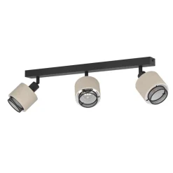 Eglo ROSLEY spot staal zwart / textiel, linnen natuur H: 185 mm