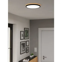 Eglo ROVITO Plafondarmaturen Kunststof zwart / Kunststof wit H: 30 mm | Ø 300 mm