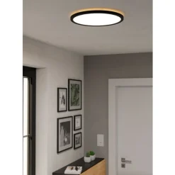 Eglo ROVITO Plafondarmaturen Kunststof zwart / Kunststof wit H: 30 mm | Ø 389 mm