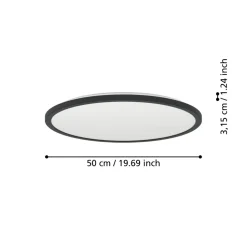 Eglo ROVITO Plafondarmaturen Kunststof zwart / Kunststof wit H: 32 mm | Ø 500 mm