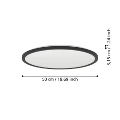 Eglo ROVITO-R Plafondarmaturen Kunststof zwart / Kunststof wit H: 32 mm | Ø 500 mm