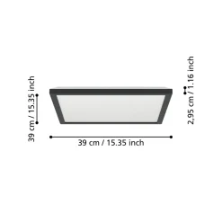 Eglo ROVITO-R Plafondarmaturen Kunststof zwart / Kunststof wit H: 30 mm