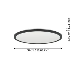 Eglo ROVITO-Z Plafondarmaturen Kunststof zwart / Kunststof wit H: 32 mm | Ø 500 mm