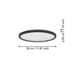 Eglo ROVITO-Z Plafondarmaturen Kunststof zwart / Kunststof wit H: 30 mm | Ø 300 mm
