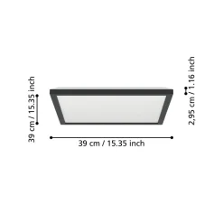 Eglo ROVITO-Z Plafondarmaturen Kunststof zwart / Kunststof wit H: 30 mm