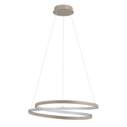 Eglo RUOTALE hanglamp aluminium, staal zandkleuren / Kunststof wit H: 1500 mm | Ø 550 mm