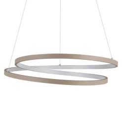 Eglo RUOTALE hanglamp aluminium, staal zandkleuren / Kunststof wit H: 1500 mm | Ø 550 mm