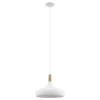 Eglo SABINAR hanglamp staal wit / Hout bruin H: 1100 mm | Ø 400 mm