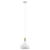 Eglo SABINAR hanglamp staal wit / Hout bruin H: 1100 mm | Ø 280 mm