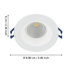 Eglo SALABATE inbouwarmatuur aluminium wit / Glas helder Ø 88 mm
