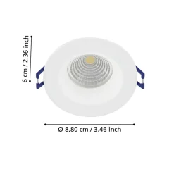 Eglo SALABATE inbouwarmatuur aluminium wit / Glas helder Ø 88 mm