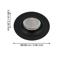 Eglo SALICETO inbouwarmatuur aluminium zwart H: 42 mm | Ø 88 mm