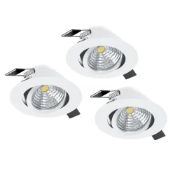 Eglo SALICETO inbouwarmatuur aluminium wit / Glas helder, wit H: 42 mm | Ø 88 mm