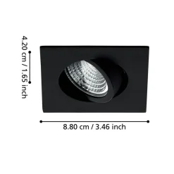 Eglo SALICETO inbouwarmatuur aluminium zwart / Glas helder, wit H: 42 mm