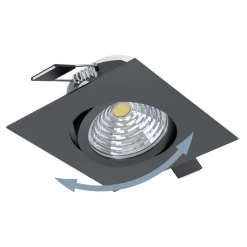 Eglo SALICETO inbouwarmatuur aluminium zwart / Glas helder, wit H: 42 mm