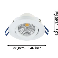 Eglo SALICETO inbouwarmatuur aluminium wit H: 42 mm | Ø 88 mm