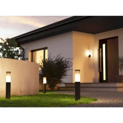 Eglo SALLE Sokkelarmaturen aluminium, kunststof zwart / Kunststof zwart-transparant H: 465 mm | Ø 75 mm