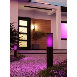 Eglo SALLE Sokkelarmaturen aluminium, kunststof zwart / Kunststof zwart-transparant H: 465 mm | Ø 75 mm