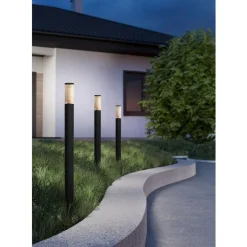 Eglo SALLE Staande lampen aluminium, kunststof zwart / Kunststof zwart-transparant H: 1100 mm | Ø 75 mm