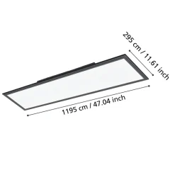 Eglo SALOBRENA 1 Plafondarmaturen aluminium, staal zwart / Kunststof wit H: 50 mm