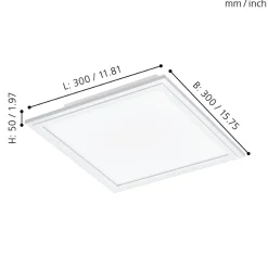 Eglo SALOBRENA 1 Plafondarmaturen aluminium, staal wit / Kunststof wit H: 50 mm