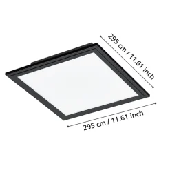 Eglo SALOBRENA 1 Plafondarmaturen aluminium, staal zwart / Kunststof wit H: 50 mm